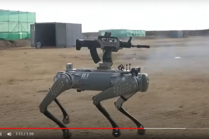 [video] Chinese military test a rifle firing robot dog
